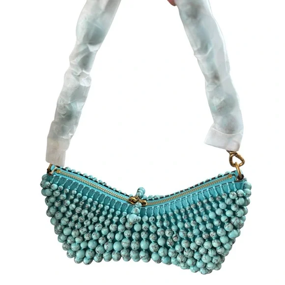 Cult Gaia Mercier Mini Shoulder Bag Turquoise New in Box - Picture 7 of 7